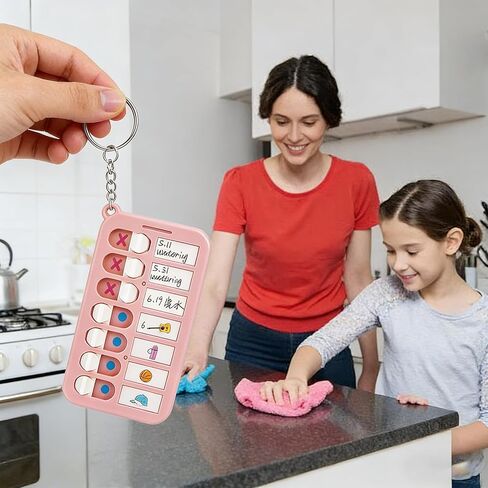 أدوات ADHD للأطفال، 6 قطع من لوحة الجدول الزمني المرئية مع بطاقات قابلة للفصل، لوحة تذكير محمولة لكبار السن، قائمة مهام التخطيط اليومي، قلادة حقيبة in Kuwait