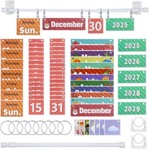 Flip Calendar for Classroom,Classroom Calendar for Whiteboard,Rainbow Decor,Calendars Flip Chart Classrooms,Bulletin Board Set with Holder for Teachers,Home Elementary School Decor Supplies(Black) in Saudi Arabia