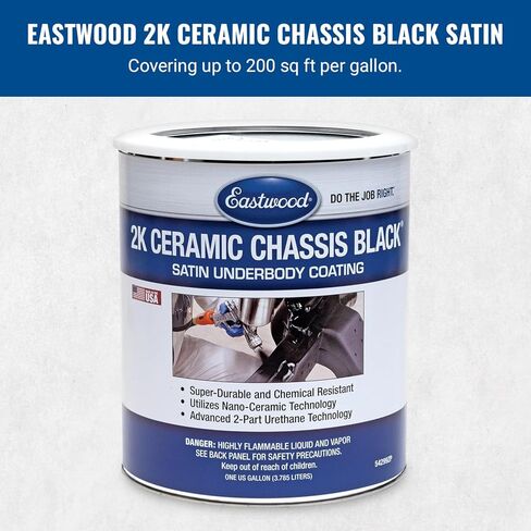 إيستوود 2K هيكل سيراميك طلاء ساتان تحت الطلاء | طلاء أسود عالي الجودة مقاوم للمواد الكيميائية بتكنولوجيا النانو للمركبات | يتطلب منشطًا بطيئًا/متوسطًا | 1 جالون in Kuwait