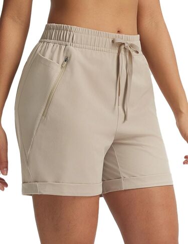 baleaf Women's 5'' Hiking Shorts Lightweight Quick Dry Athletic Casual Travel Golf Summer Shorts with Zipper Pockets in Saudi Arabia