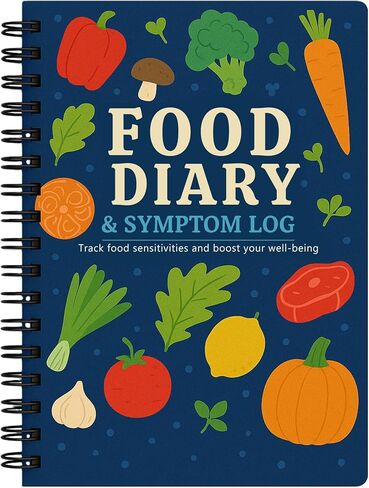 يوميات غذائية مدتها 75 يومًا ومجلة تعقب الأعراض لصحة الأمعاء - IBS، FODMAP، كتاب سجل الحساسية والعافية | مخطط صحة الجهاز الهضمي المحمول بحجم B5 مع ورق مانع للنزف 100 جرام في المتر المربع، غلاف محمي بطبقة من PVC 300 جرام في المتر المربع in Kuwait