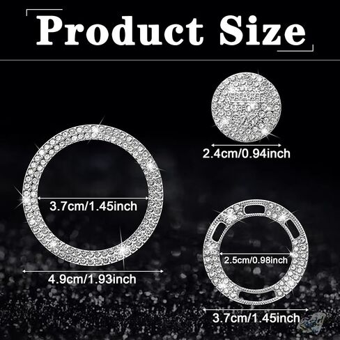 TOMALL Bling Car Engine Start Button Cover Compatible with Dodge Journey Chrysler Durango Grand Cherokee Car Push Start Stop Button Ring Sparkly Engine Ignition Cap Bling Interior Accessories for Car in Saudi Arabia
