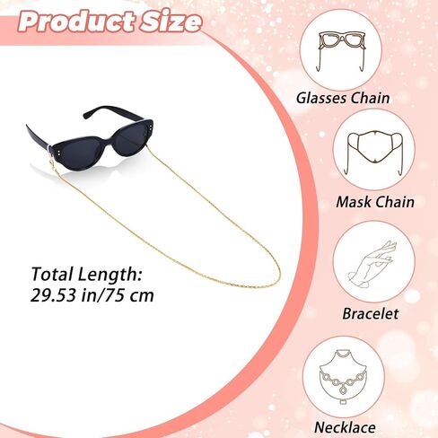 Eyeglass Chains String Holders for Women Men 3 PCS Stylish Gold Silver Link Necklace Eye Glasses Holders Around Neck Vintage Reading Glasses Chain with Eyeglass Loop Sunglasses Strap Accessory in Saudi Arabia