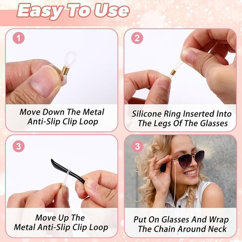 Eyeglass Chains String Holders for Women Men 3 PCS Stylish Gold Silver Link Necklace Eye Glasses Holders Around Neck Vintage Reading Glasses Chain with Eyeglass Loop Sunglasses Strap Accessory in Saudi Arabia