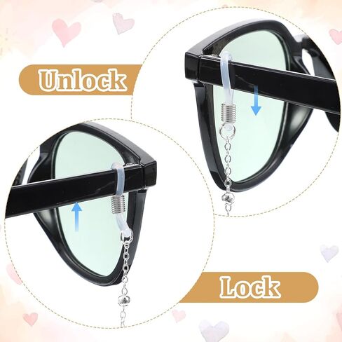 4pcs Eye Glasses Holders Around Neck, Stylish Beaded Eyeglass Chains for Women & Men Glasses Holder Necklace Non-Slip Eyeglass Strap with Adjustable Silicone Loops, Vintage Reading Glass Chain in Saudi Arabia