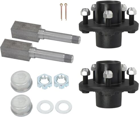 labwork Pre-Assembled 5 on 4.5 Inch Trailer Hub Bearing Kit with 1 Inch Square BT8 Spindle Set of 2 in Saudi Arabia