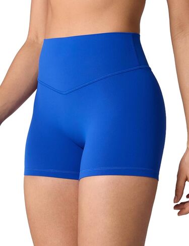 Hugcurve شورت بدون درزات أمامية عالي الخصر للتمرين للنساء، مقاس 4 بوصات، سراويل قصيرة للتحكم في البطن، سراويل قصيرة ناعمة لليوجا والجيم in Kuwait