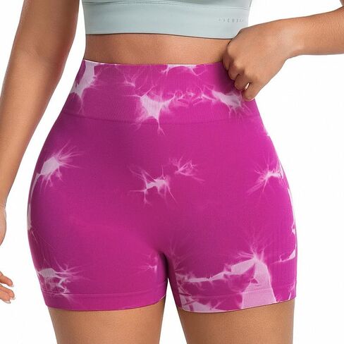 Women's High Waist Printing Shorts, Seamless Stretch Workout Shorts, Breathable Soft, for Gym, Yoga, Running Wear in Saudi Arabia