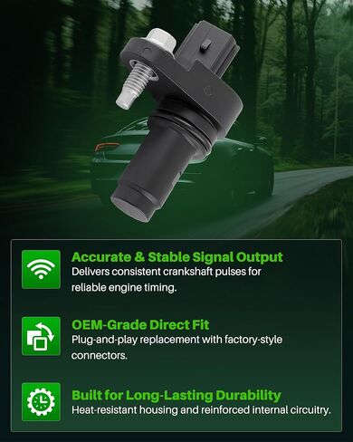 Engine Crankshaft Position Sensor Compatible with Chevrolet, Buick, Pontiac, Saturn, GMC, Saab – Fits Malibu, Equinox, Regal, G5, Vue, Solstice – Replaces 12588992, PC553, 5S8074, 907799 in Saudi Arabia