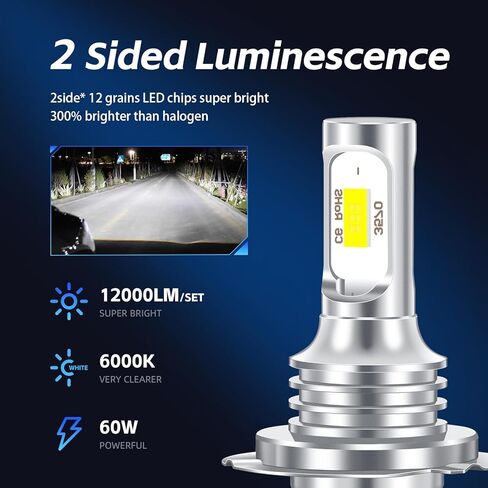 متوافق مع لمبة Ram ProMaster 1500 2500 3500 Hi/Lo Beam (2014-2022)، H7 High Beam أو H7 Low Beam؛ ضوء أبيض ساطع 300% 6000k، مصابيح إشارة الانعطاف (عبوة من قطعتين) in Saudi Arabia