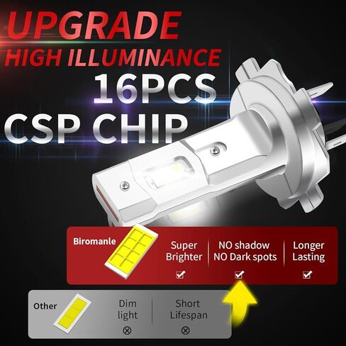 متوافق مع 2014 2015 2016 2017 2018 2019 2020 2021 2022 Ram ProMaster 1500 2500 3500 Hi/Lo Beam Bulb، H7 Hi/Lo Beam، 6000k ضوء أبيض، مصابيح إشارة الانعطاف (عبوة من 4) in Saudi Arabia