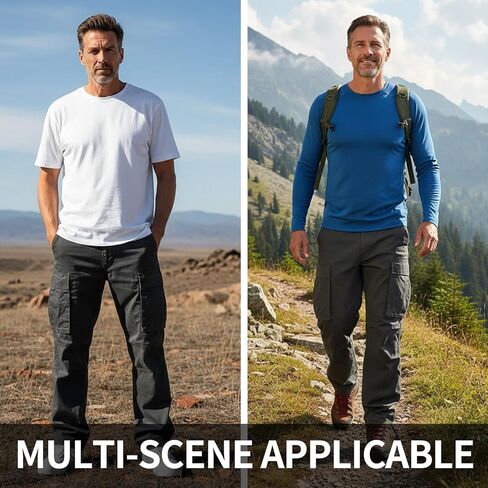 4 Pack Cargo Pants for Men Casual Hiking Joggers Lightweight Workout Outdoor Trousers Sweatpants with Pockets 2026 in Saudi Arabia