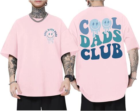 Dad Shirt Cool Dads Club Tshirt for Men Oversized Daddy T-Shirts Funny Letter Graphic Printed Tees Father's Day Tops in Saudi Arabia