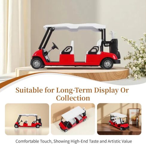 Milisten Diecast عربة جولف صغيرة قابلة للجمع، دعامة لعربة الجولف لديكور المنزل، تصميم واقعي يعزز الخبرة in Saudi Arabia