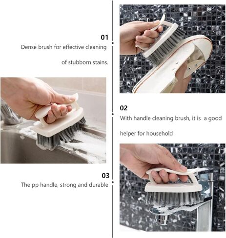 PartyKindom 2pcs Shower and Floor Cleaning Brush Set with Hard Bristles and Handles for Bathroom, Toilet, Kitchen, and Shoe Cleaning Household Use in Saudi Arabia