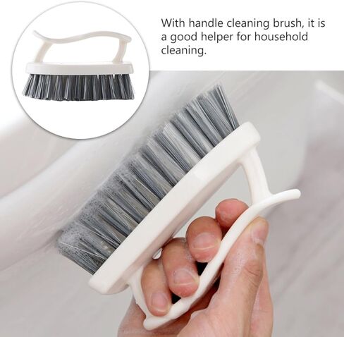 PartyKindom 2pcs Shower and Floor Cleaning Brush Set with Hard Bristles and Handles for Bathroom, Toilet, Kitchen, and Shoe Cleaning Household Use in Saudi Arabia