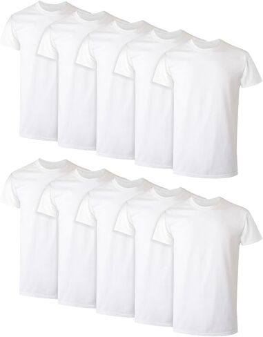 Hanes Mens Undershirt Packs, Stay-Tucked Soft Cotton Undershirts, Best Undershirts for Men, White Multipacks - White - 12 Pack XX-Large in Saudi Arabia
