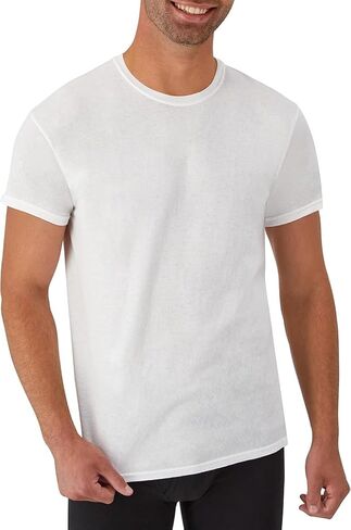 Hanes Mens Undershirt Packs, Stay-Tucked Soft Cotton Undershirts, Best Undershirts for Men, White Multipacks - White - 12 Pack XX-Large in Saudi Arabia