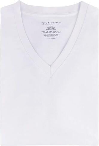 Men's V-Neck Undershirt, Cotton, Sweatproof, White in Saudi Arabia