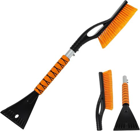 26" Snow Brush & Ice Scraper, 2 in 1 Ice Scrapers for Car Windshield Window, Detachable Snow Removal Tool with Ergonomic Foam Grip for Cars Trucks SUVs, Winter Car Accessories in Saudi Arabia