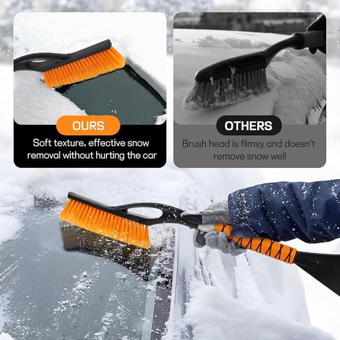 26" Snow Brush & Ice Scraper, 2 in 1 Ice Scrapers for Car Windshield Window, Detachable Snow Removal Tool with Ergonomic Foam Grip for Cars Trucks SUVs, Winter Car Accessories in Saudi Arabia