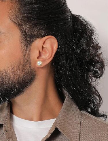 4 Pairs Magnetic Earrings for Men - Stainless Steel Clip on Earring Set Fake Earring Non-piercing CZ Hypoallergenic Magnet Earring for Women Men in Saudi Arabia