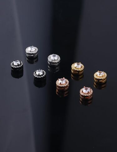 4 Pairs Magnetic Earrings for Men - Stainless Steel Clip on Earring Set Fake Earring Non-piercing CZ Hypoallergenic Magnet Earring for Women Men in Saudi Arabia