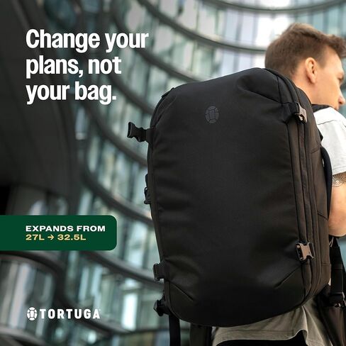Tortuga Expandable Travel Backpack, 27-32.5L Carry-On Travel Backpack for Men and Women - Durable, Comfortable, Easy to Pack, Airline-Approved Travel Bag with Laptop Compartment in Saudi Arabia