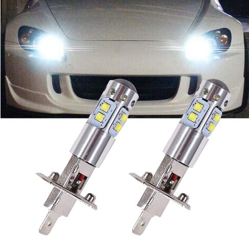 مصابيح الضباب GTP شديدة السطوع H1 LED 100W 1600lm طاقة عالية 6000K زينون أبيض 360 درجة شعاع DRL ضوء الجري النهاري أو أضواء القيادة الضبابية in Kuwait