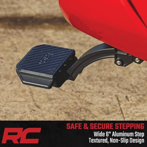 خطوة سرير قابلة للسحب من Rough Country لسيارة Toyota Tacoma (2024-2026) - خطوة إسقاط يدوية للباب الخلفي، سطح خطوة غير قابل للانزلاق مقاس 6 بوصات، تثبيت بمسامير in Kuwait