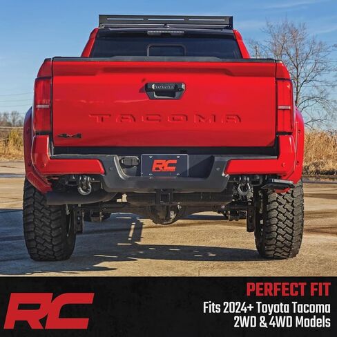 خطوة سرير قابلة للسحب من Rough Country لسيارة Toyota Tacoma (2024-2026) - خطوة إسقاط يدوية للباب الخلفي، سطح خطوة غير قابل للانزلاق مقاس 6 بوصات، تثبيت بمسامير in Kuwait