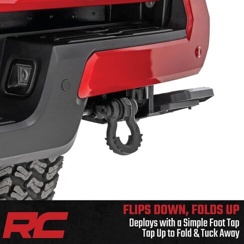 خطوة سرير قابلة للسحب من Rough Country لسيارة Toyota Tacoma (2024-2026) - خطوة إسقاط يدوية للباب الخلفي، سطح خطوة غير قابل للانزلاق مقاس 6 بوصات، تثبيت بمسامير in Kuwait