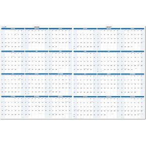 2026 and 2027 2-Year Wet & Dry-Erasable Wall Calendar Planner 24-Month 24" x 36". Complete with fine tip dry-erase marker and eraser in Saudi Arabia