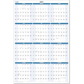 2026 Vertical Dry/Wet Erasable Wall Calendar 36" x 24" with next year planning area. Marker and Eraser included in Saudi Arabia