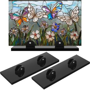 RattanView 2 Pcs Acrylic Adjustable Glass Display Stands Easel for Glass Art Creations, Stained, Ceramic Tiles, Plaques, Picture, Collectibles Ceramic Tiles Photo Office Trade Show Office, or Home in Saudi Arabia