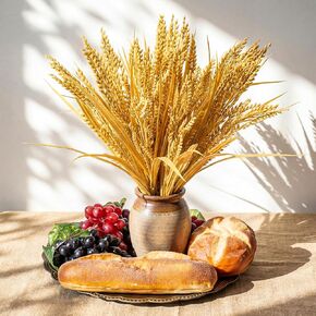 Holy Communion Table Decoration Set Mesas De Santa Ceia 3 Fake Bread 5 Bunches Fake Grapes and 25 Dried Wheat Stalks Eucharist Table Decor for DIY Church Santa Ceia Holy Communion Supplies in Saudi Arabia