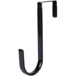 شماعة إكليل أسود - إكليل سقوط قوي يحمل إكليل عيد الميلاد والهالوين، خطاف باب إكليل من الفولاذ الكربوني بطول 5 بوصات، شماعات إكليل ارتفاع، باب أمامي معدني فوق الباب، خطاف فردي، ديكور منزلي in Kuwait