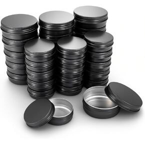 Thintinick 32 Pieces Screw Lid Round Aluminum Tins Empty Metal Jars Spice Lip Balm Candle Storage Containers Travel Cans, 2oz & 1oz Mixed Sizes (White) in Kuwait