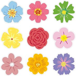 JOETMAE 54Pcs Spring Summer Floral Paper Cutouts - Flower Cut-Outs for Spring Bulletin Board, Party Home Classroom Wall Decoration, Back to School Decor in Kuwait