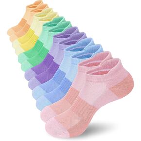 6 أزواج من الجوارب النسائية للكاحل، جوارب قطنية مبطنة للجري منخفضة القطع مع عروة للكعب in Kuwait