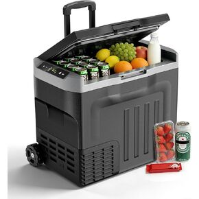 12V Portable Refrigerator, 42 Quart Dual-Voltage 12V/24V DC Car Cooler, -4°F to 68°F Portable Freezer for Car, Truck, RV, Camping, Home, Road Trips，Black in Saudi Arabia