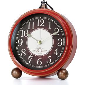 AYRELY® 5.3" Vintage Analog Alarm Clock, Battery Operated Metal Desk Clock, Retro Table Clock with Light for Living Rooms, Bedrooms, Shelf, Home Decor(Light Blue) in Kuwait