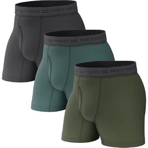 Pair of Thieves Men Every Day Kit Long Boxer Briefs | Underwear for Men | 3 Pack | Soft, Tagless, Cotton Spandex Blend | Moisture Wicking for the Gym, Work and Daily Comfort | Everyday Boxer Briefs in Saudi Arabia