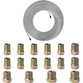 طقم خط فرامل مطور بطول 25 قدمًا و3/16 بوصة، يتميز بأنابيب مرنة جديدة مطلية بالزنك، ومناسبة لأنظمة الفرامل الهيدروليكية وأنظمة الوقود/ناقل الحركة (تتضمن 16 قطعة تركيب). in Kuwait