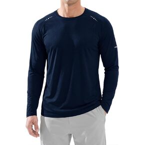 Men's UPF 50+ Sun Shirts Long Sleeve Athletic Shirts Lightweight Quick Dry UV Protection Rash Guard Swim Tees in Kuwait
