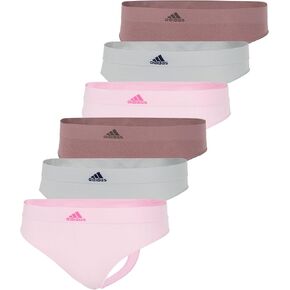 ملابس داخلية نسائية من adidas بدون خياطة، مجموعة متعددة من الملابس الداخلية، Wonder Pink مضلع/Wonder Silver/Wonder Oxide Fishnet، مقاس صغير in Kuwait