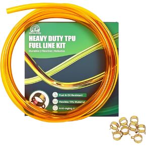 Premium TPU Fuel Line Hose 10FT – 5/16" ID × 12mm OD with 6 Clamps | Universal Fuel Line Hose for 2-Stroke & 4-Stroke Engines – Heavy-Duty Replacement for Fuel Systems in Saudi Arabia