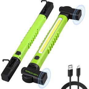 Ropelux Work Light الجيل الثالث، 3200LM ميكانيكي ساطع تحت غطاء محرك السيارة مع 6000 مللي أمبير في الساعة، شريط إضاءة مغناطيسي محمول قابل لإعادة الشحن مع خطافات لإصلاح السيارة، الفحص، الطوارئ، هدية أداة، قطعة واحدة in Kuwait