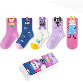 جوارب قطنية لطيفة للأطفال البنات ذات قصة منخفضة للكاحل بدون درزات عند أصابع القدم، عبوة من 5 قطع in Kuwait