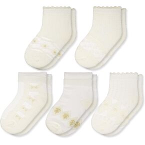 5 أزواج من الجوارب المكشكشة للفتيات الصغيرات - جوارب شبكية قطنية مسامية، مكشكشة وقابلة للهدايا in Kuwait